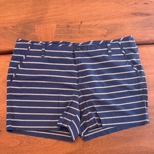 Eddie Bauer Navy and White Striped Women's Shorts